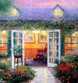 Studio in the Garden 12x16 S/N Framed Limited Thomas Kinkade Canvas 