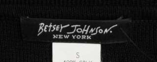 Betsey Johnson Black Spider Bead Embellished Silk Knit Cardigan 