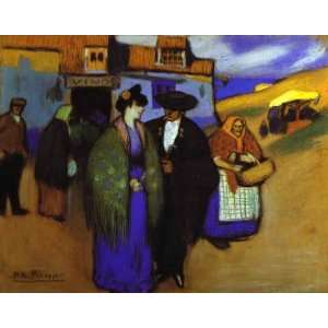  Oil Painting A Spanish Couple in front of an Inn Pablo 