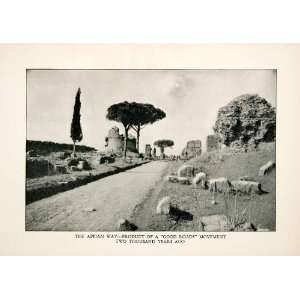  1927 Print Appian Way Via Rome Brindisi Apulia Italy 