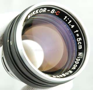Nikon S2 Rangefinder + Nikkor 50mm F/1.4 made in 1950s S 2 50 F1.4 