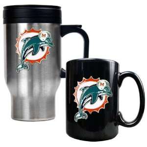  Miami Dolphins NFL Travel Mug & Ceramic Mug Set   Primary 