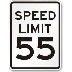  Speed Limit 55 MPH Diamond Grade Sign, 24 x 18 Office 