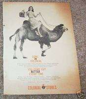 1960 CS Colonial grocery Store Lady on CAMEL VINTAGE AD  