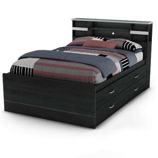 South Shore Cosmos Full Mates Captain Bed Bookcase Headboard at  
