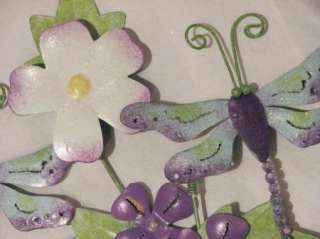 Purple Glittery Dragonfly Garden Jiggle Stake Regal Art  