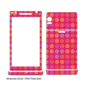  Pink Polka Dots Design Protective Skin for Motorola Droid 