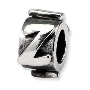   Letter Alphabet Letter Z Bead Charm 4mm Hole (fits 3mm European Style