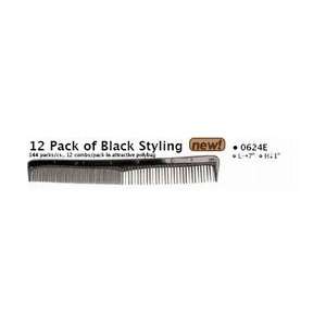 Luxor Value Pack Collection   Black Styling Comb / 7 / 12 Pack (0624E 
