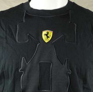 Scuderia Ferrari Formula 1 F1 Race Car Mens T shirt Large Black Horse 