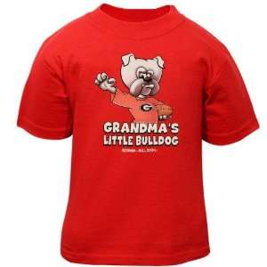 Georgia Bulldogs Infant Red Grandmas Little Bulldog Mascot T shirt 