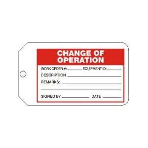  CHANGE OF OPERATION Tags RV Plastic (5 7/8 x 3 3/8)   1 