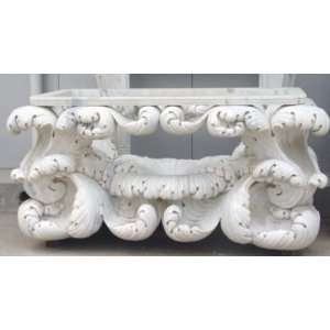   Metropolitan Galleries JBT300 Wave Table White Marble: Home & Kitchen