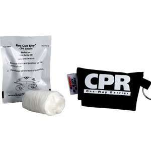 First Aid Only M5097 Ambu Res cue Key CPR Shield, CPR Black Pouch 
