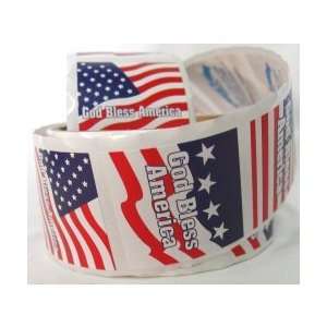 God Bless America Roll Stickers   100 Stickers per Case  
