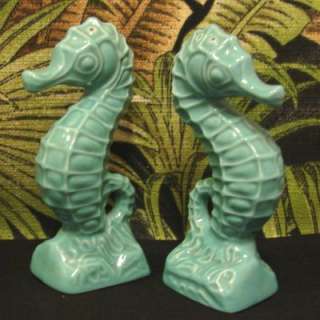 Vintage Turquoise Seahorse Salt & Pepper Fish Figurines to go with 