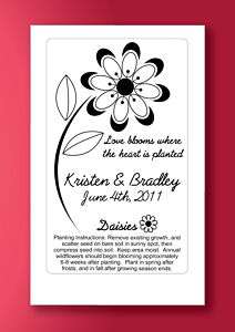   & White Daisy Bridal Shower or Wedding Seed Packets   Personalized