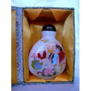  Chinese Enamel Glass Snuff Bottle : Kid & Fish: Home 