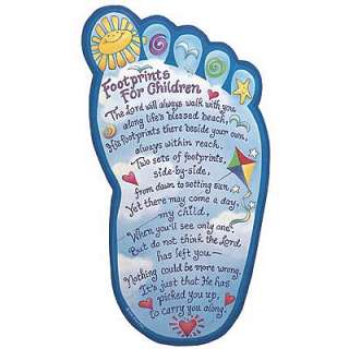 Footprints in the Sand Poem For Children Wall Plaque 14 inches Abbey 