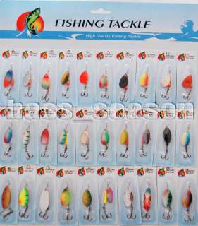 The Best Price 30 Pcs Assorted Fishing Lure Spinner Baits with Hooks 
