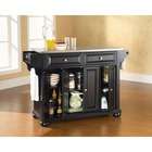 Crosley Alexandria Kitchen Island with Stainless Steel Top in Black