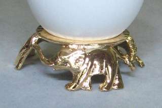 Brass Easter Egg Stand, Pysanka Holder, Elephant  