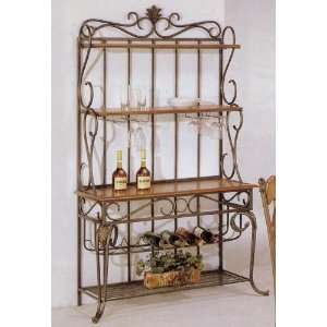 Brand New Classic Natural Style Wine Bakers Rack 