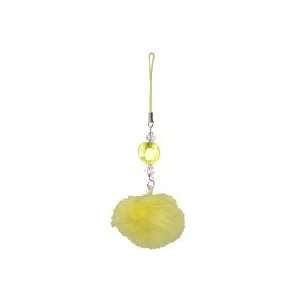  Yellow Fur Ball Cell Phone Strap