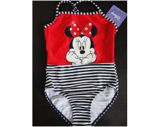 New Girls Disney Minnie Mouse 1 Pc Swimsuits Size 4 11T  