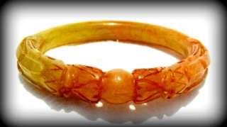   here is a GORGEOUS vintage CHINESE Carved RED JADE Dragon bracelet