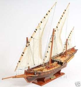 Xebec Wooden Pirate Model Ship Sailboat 35 Boat  