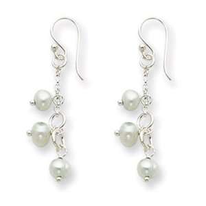   Silver Freshwater Cultured Light Blue Pearl Earrings   QE2475: Jewelry