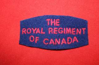 CANADIAN ROYAL REGIMENT CANADA SHOULDER TITLE WWII  
