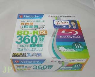10 Verbatim blu ray BD R DL 50GB 4x Printable no case★  