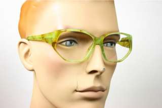 Vintage No Name green yel acetate eyeglasses frame  A4  
