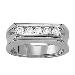 14K White Gold Mans Diamond Ring Jewelry