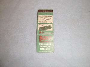 Bost United Cigar Whelan Indianapolis Matchbook Cover  