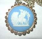   WEDGEWOOD ENGLAND GOLD FILLED BROOCH CARVED CAMEO NECKLACE PENDANT