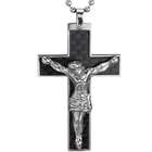   Carbon Fiber Crucifix Cross with Jesus Christ Pendant Necklace 22
