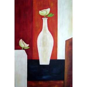  Fresh Flower in White Vase Oil Painting 36 x 24 inches 