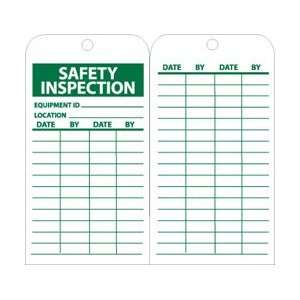RPT170G  Tags, Safety Inspection, 6 x 3, Grommet, Unrippable Vinyl 