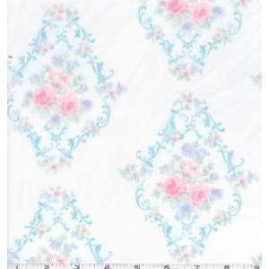  60 Wide Flower Frames Blue Fabric By The Yard Arts 