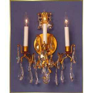 Wrought Iron Wall Sconce, MG 9130, 3 lights, French Gold, 12 wide X 