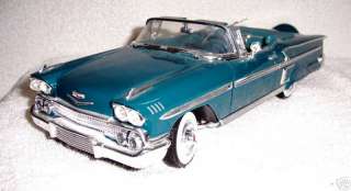 MOTOR MAX 1958 CHEVY IMPALA TEAL 118 SCALE  