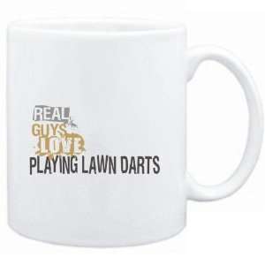 Mug White  Real guys love playing Lawn Darts  Sports  