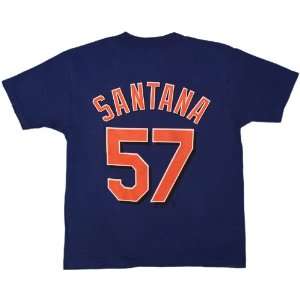   Mets Blue Santana 57 Jersey T shirt 
