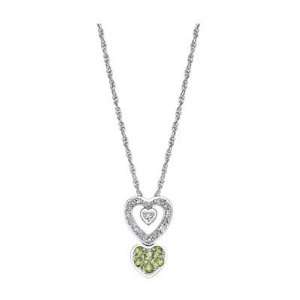    Loving Hearts Birthstone Pendant   August (Peridot) Jewelry