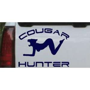 Navy 24in X 18.2in    Cougar Hunter Funny Car Window Wall Laptop Decal 