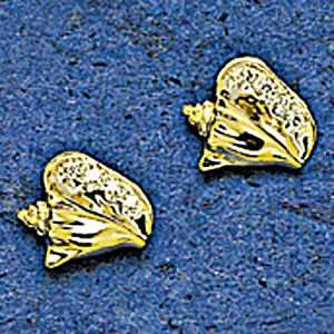  Mark Edwards 14K Gold 10MM Conch Shell Earring