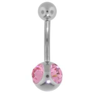  Pink Omni Jeweled Belly Button Ring Jewelry